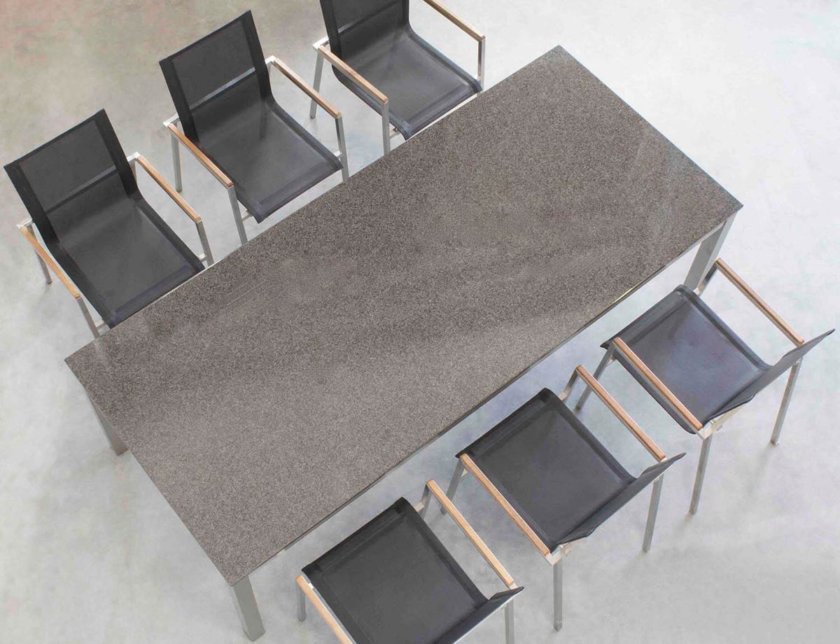 VEIKIN DESIGN Gartentisch Rio – Edelstahl-Gestell Mit Granitplatte, 120x80 Cm – Premium Terrassentisch Made In Germany