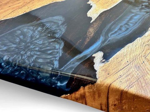 Baumscheiben Tischplatte Eiche Massiv 210x100 Epoxidharz Monolith