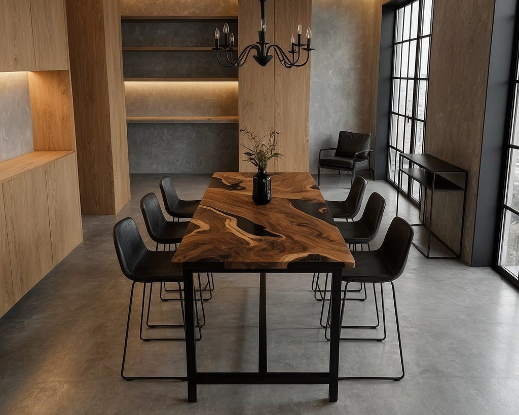 holztresen exklusiv bartisch teak und epoxidharz