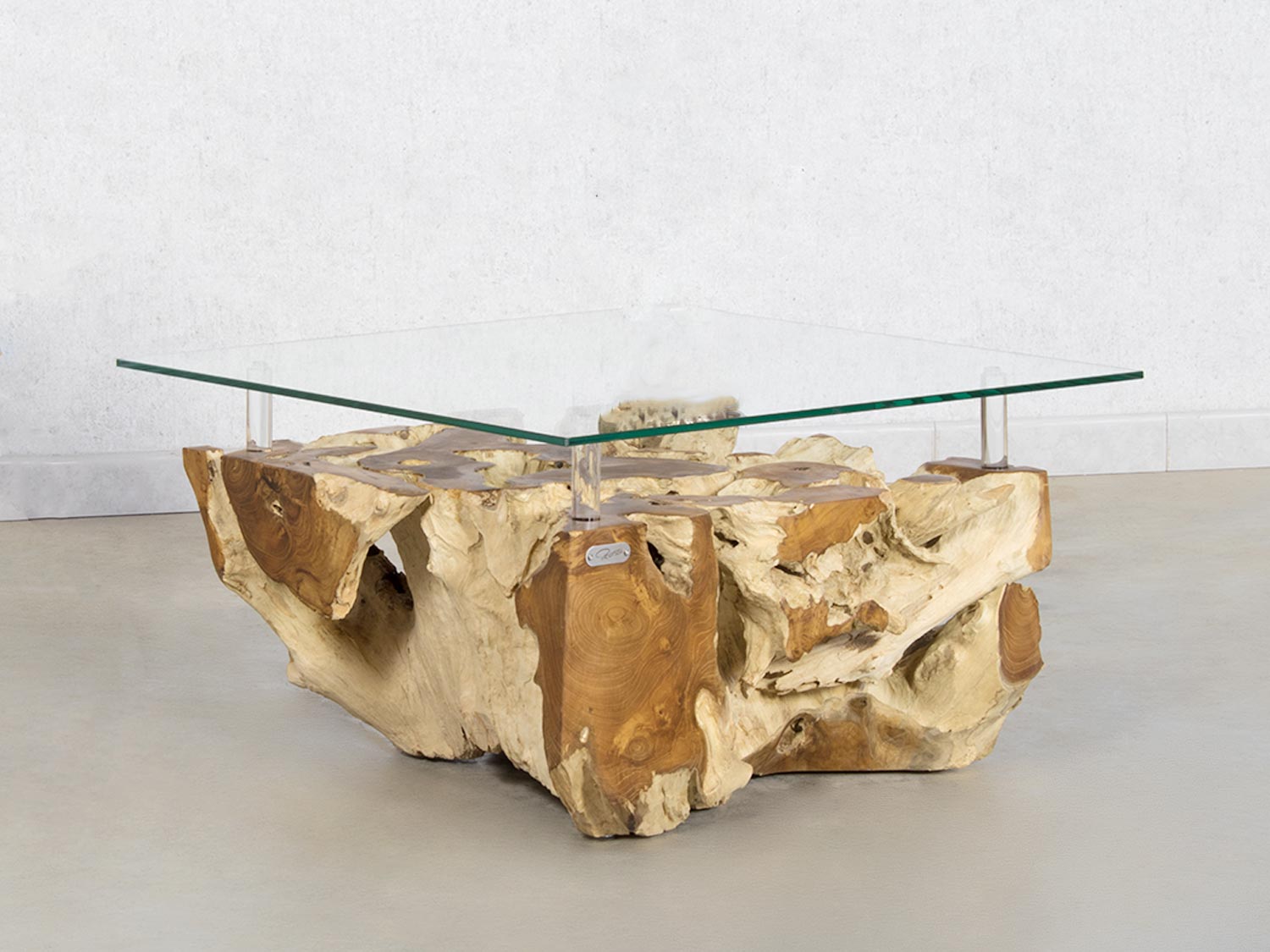 Couchtisch Wurzelholz Mit Glasplatte