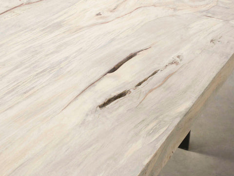 Esstisch Unikat aus Tamarind Massivholz mit Stahl Wange