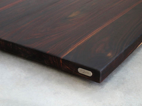 Massive Tischplatte aus Rosewood schwarz Einzelstück 230x100cm | 40mm