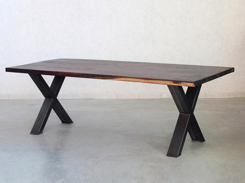 Massive Tischplatte aus Rosewood schwarz Einzelstück 230x100cm | 40mm
