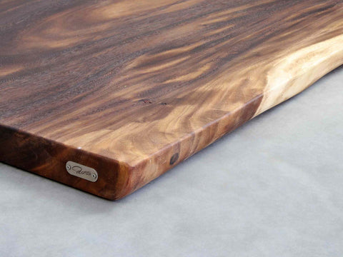 Suar Tischplatte Baumplatte Massiv 60mm mit Baumkante