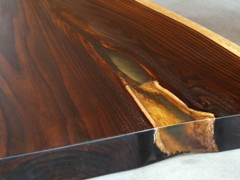 Baumplatten Unikat Rosewood Tischplatte mit Epoxidharz 190x75-90cm