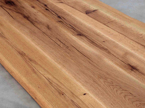 Tischplatte aus Eichenholz Schreibtisch mit ergonomischer Baumkante nach Maß
