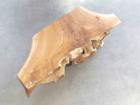 Lowboard Teak mit Glasplatte aus Wurzelholz von Picassi