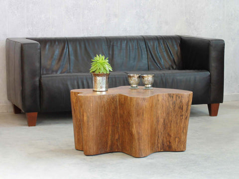 Couchtisch aus einem Teak Baumstamm Teak | 2 Größen